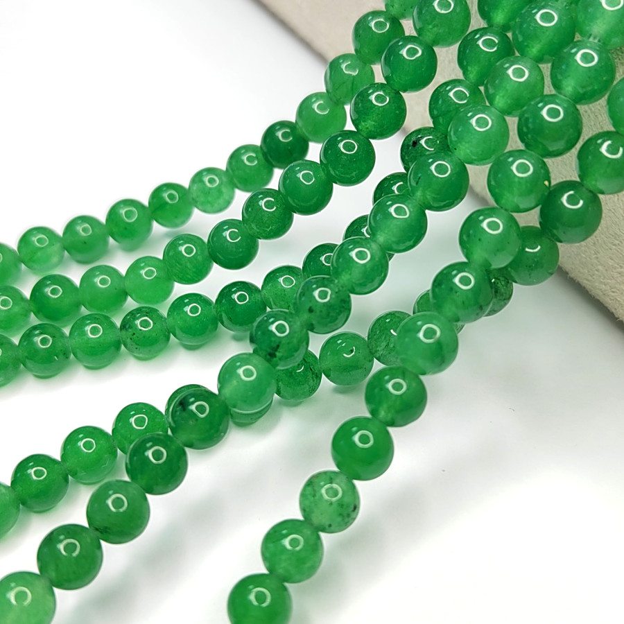 Авантюрин натуральный 6 мм бусины в нитях, нить 38 см