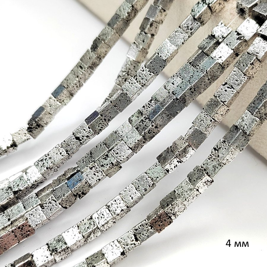 4 мм кубик Гематит, НИТЬ 40 см