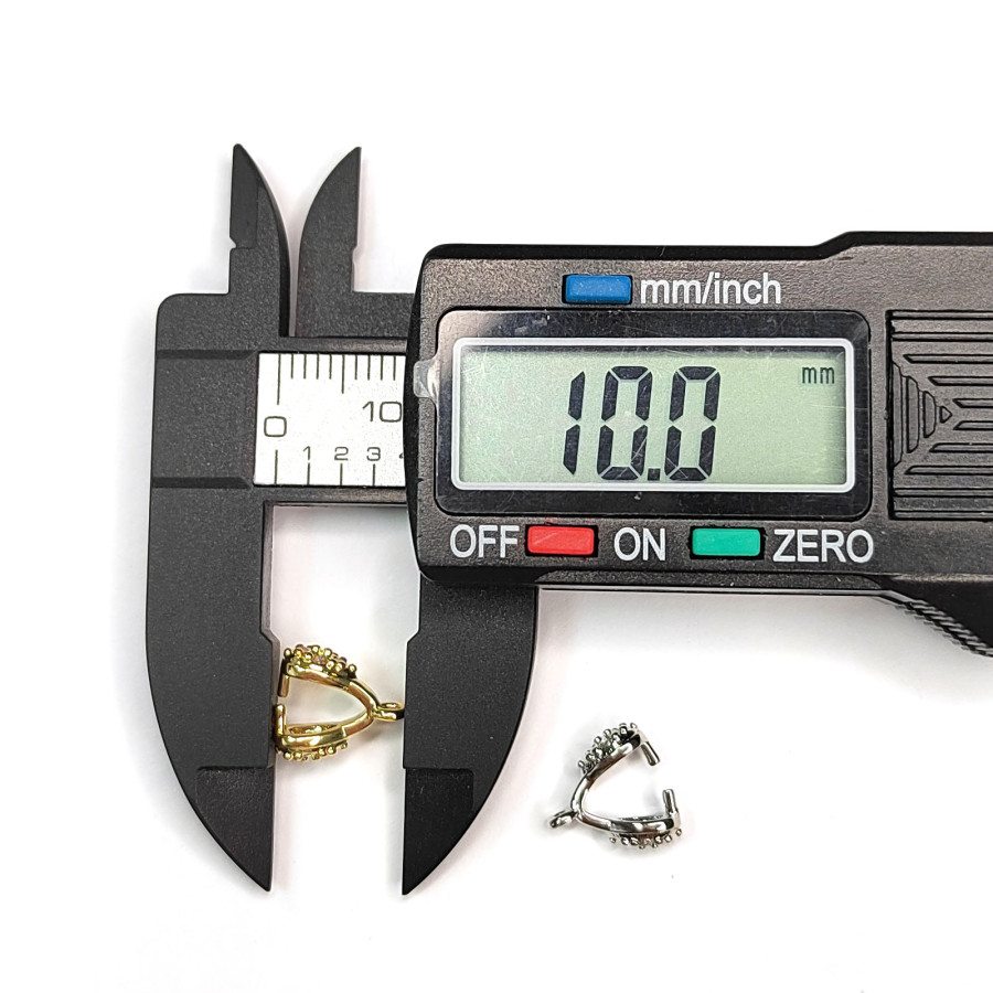 Бейл 10х4 мм с фианитами, штука