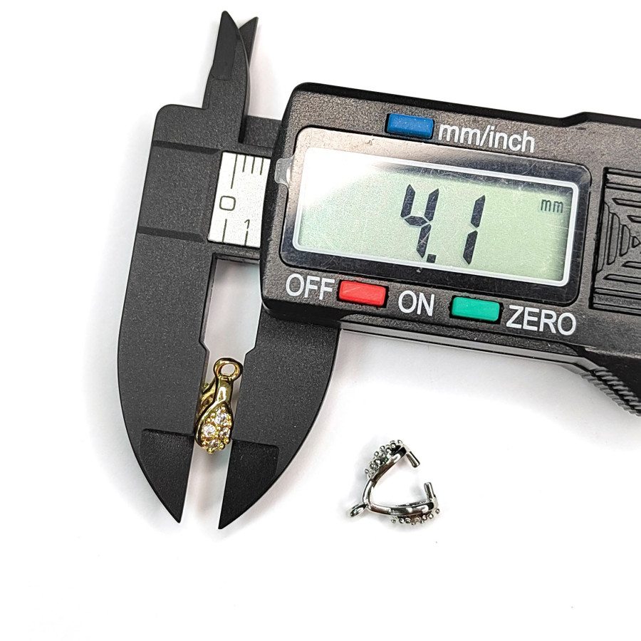 Бейл 10х4 мм с фианитами, штука