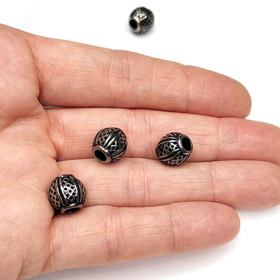 Бусина 9,7х9,5 мм разделительная из нержавеющей стали, штука