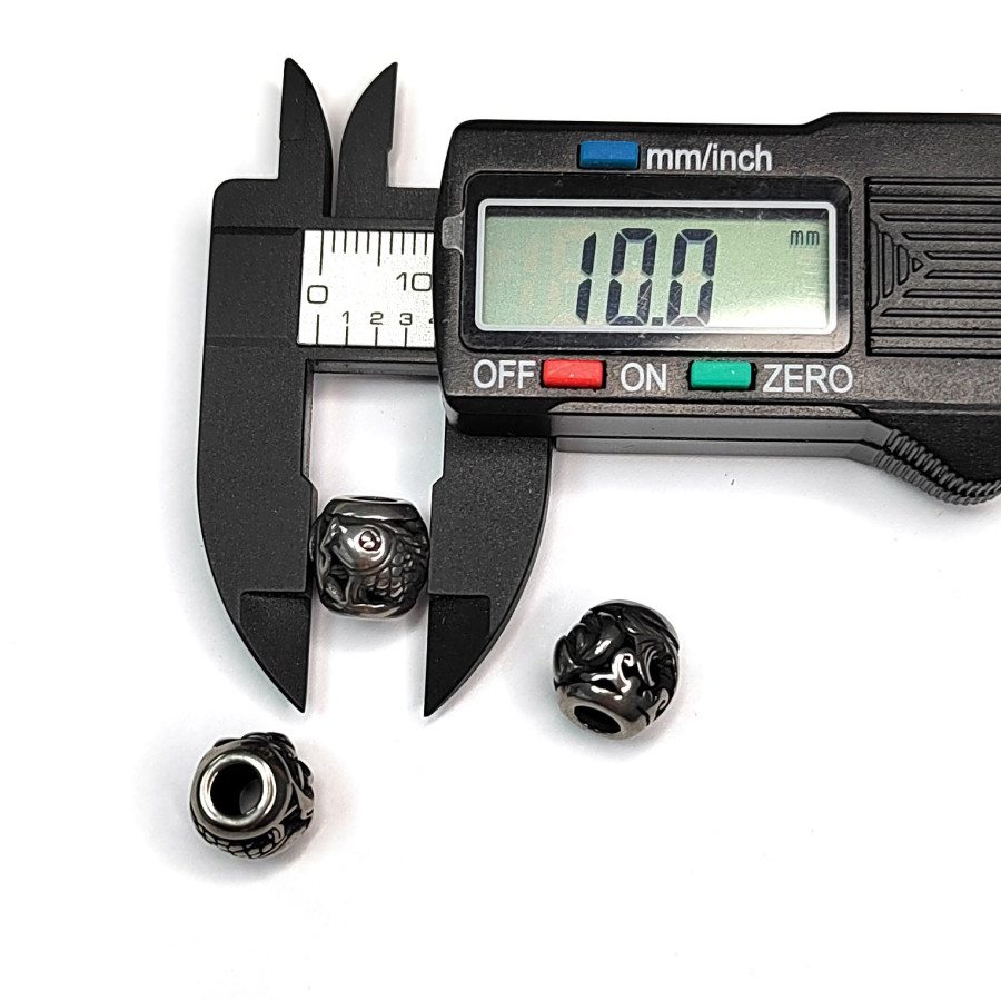 Бусина 10 мм разделительная из нержавеющей стали, рисунок Рыба, штука