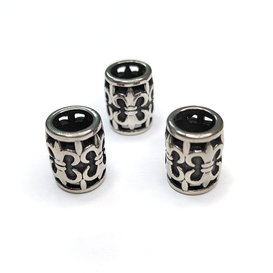 Бусина 12х9 мм разделительная из нержавеющей стали, штука