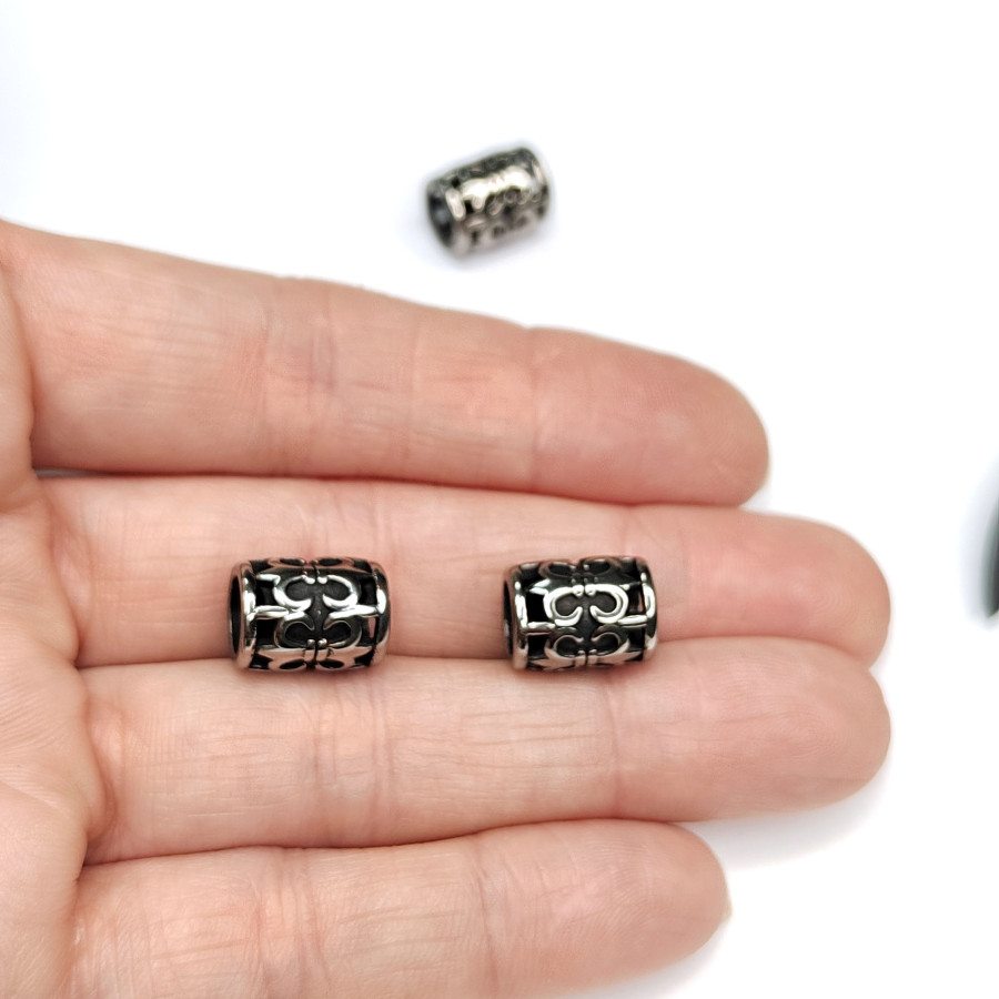 Бусина 12х9 мм разделительная из нержавеющей стали, штука