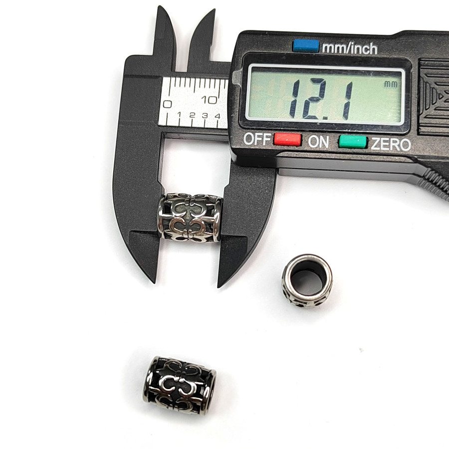 Бусина 12х9 мм разделительная из нержавеющей стали, штука