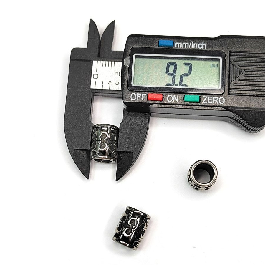 Бусина 12х9 мм разделительная из нержавеющей стали, штука