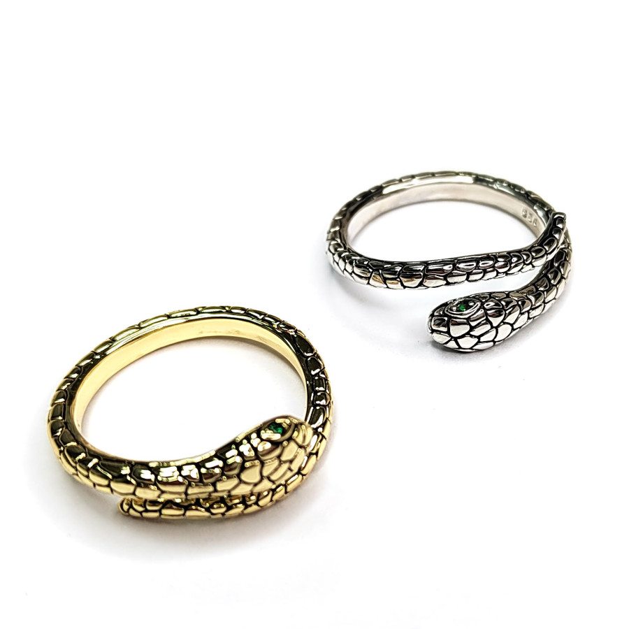 Кольцо Змейка безразмерное, ширина 8 мм