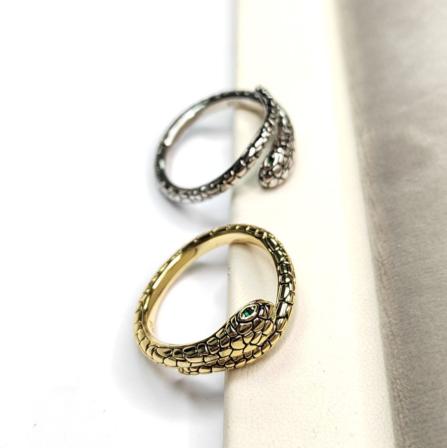 Кольцо Змейка безразмерное, ширина 8 мм