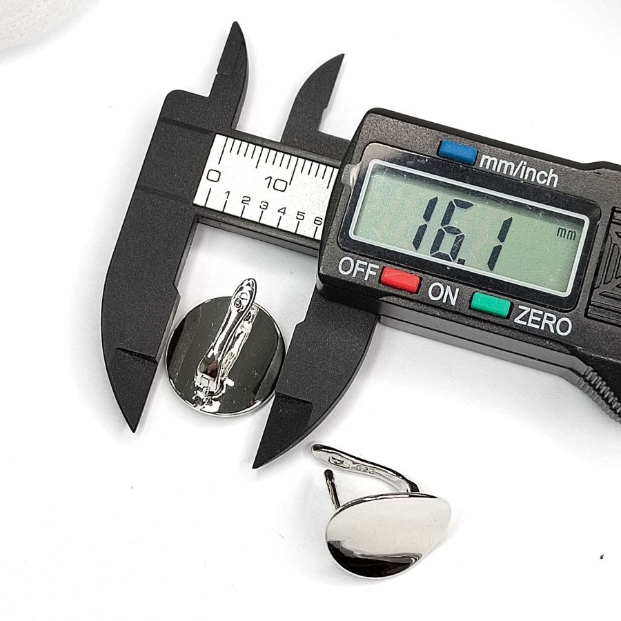 Швензы круглые гладкие 16 мм, покрытие Родий, пара