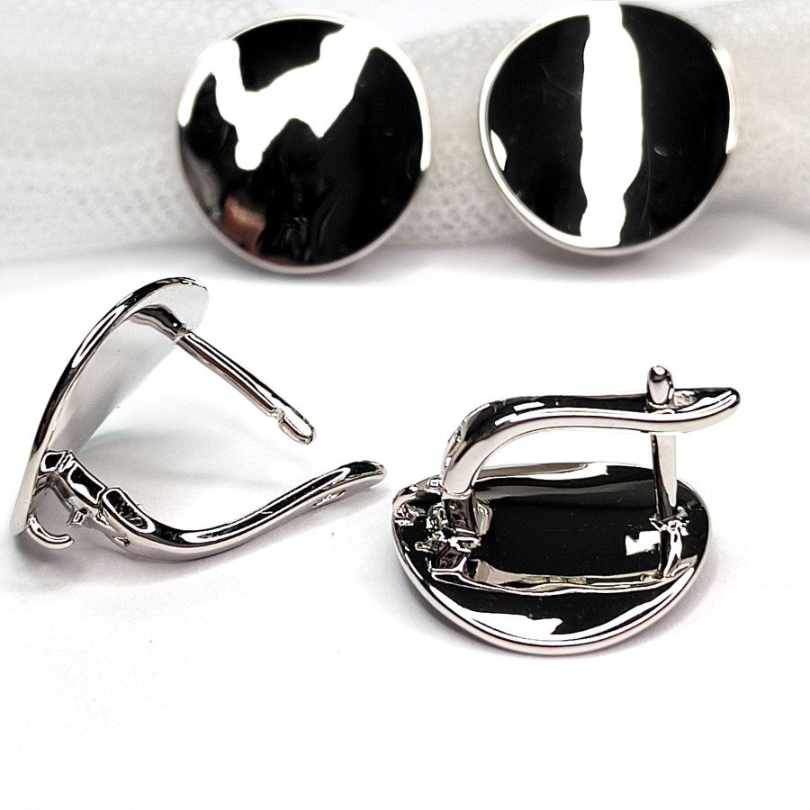 Швензы круглые гладкие 16 мм, покрытие Родий, пара