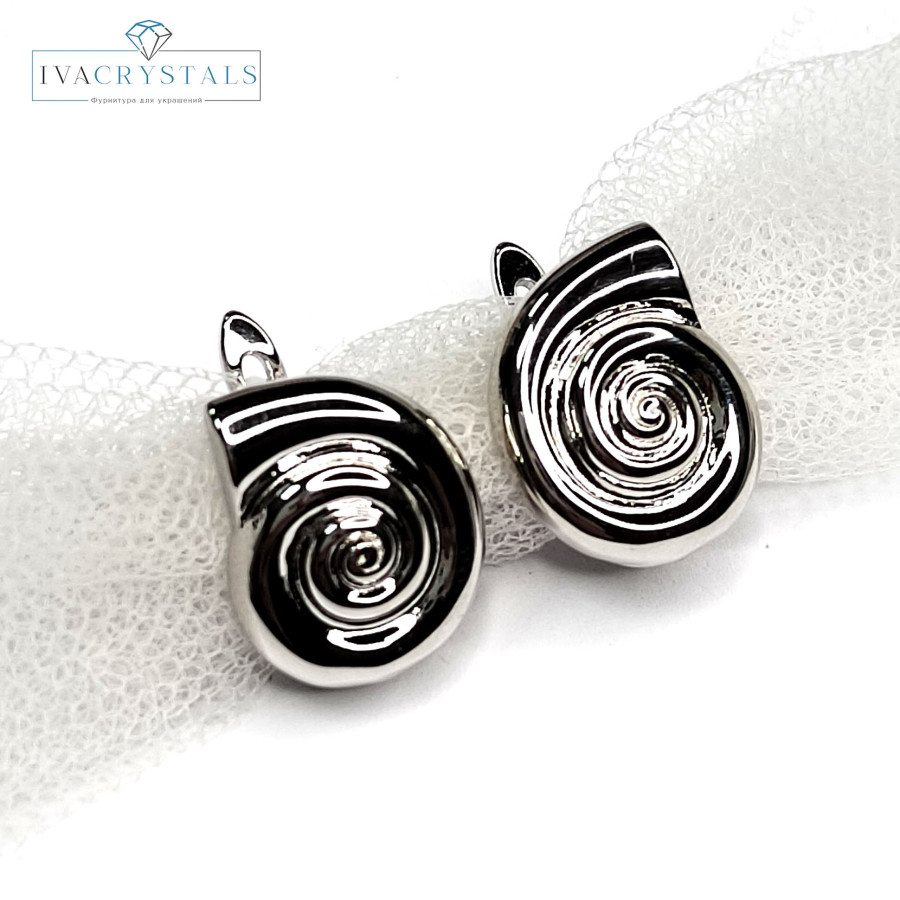 Швензы Ракушки 16х12 мм, пара покрытие Родий