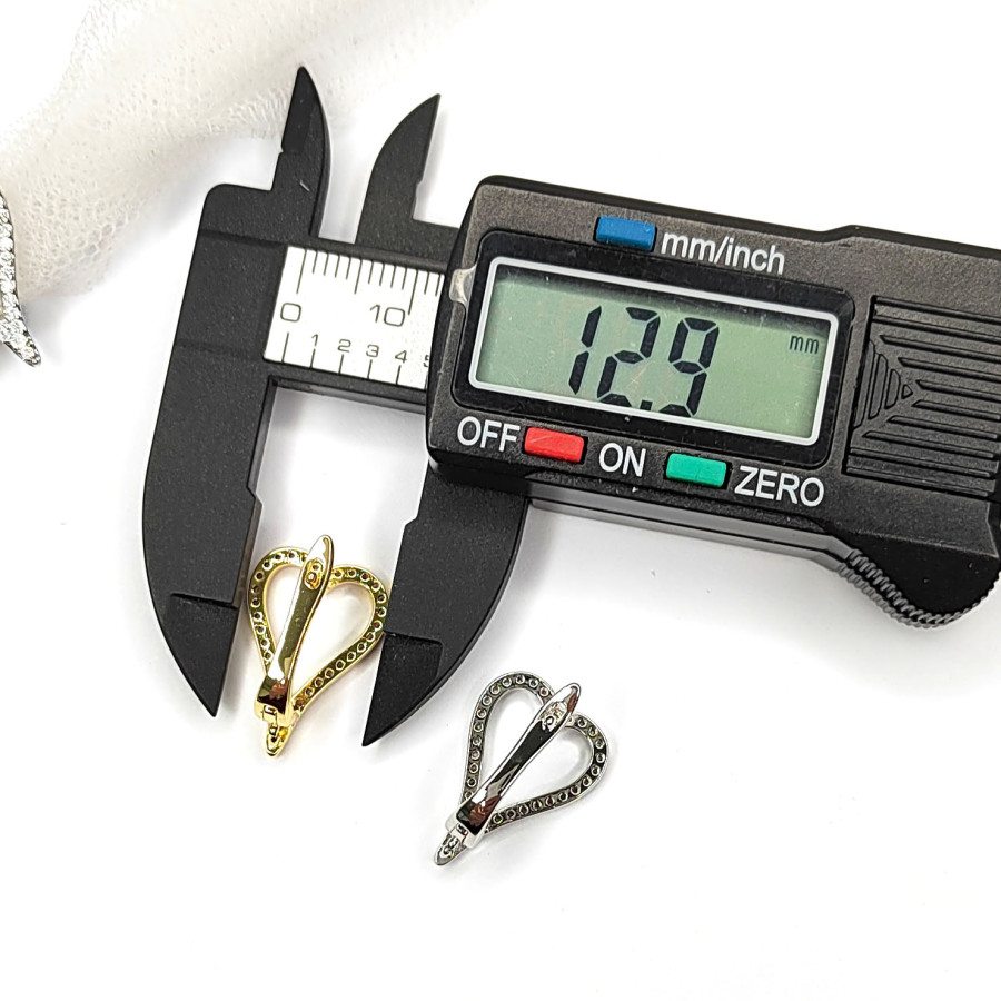 Швензы Сердце 18х13 мм с фианитами, пара