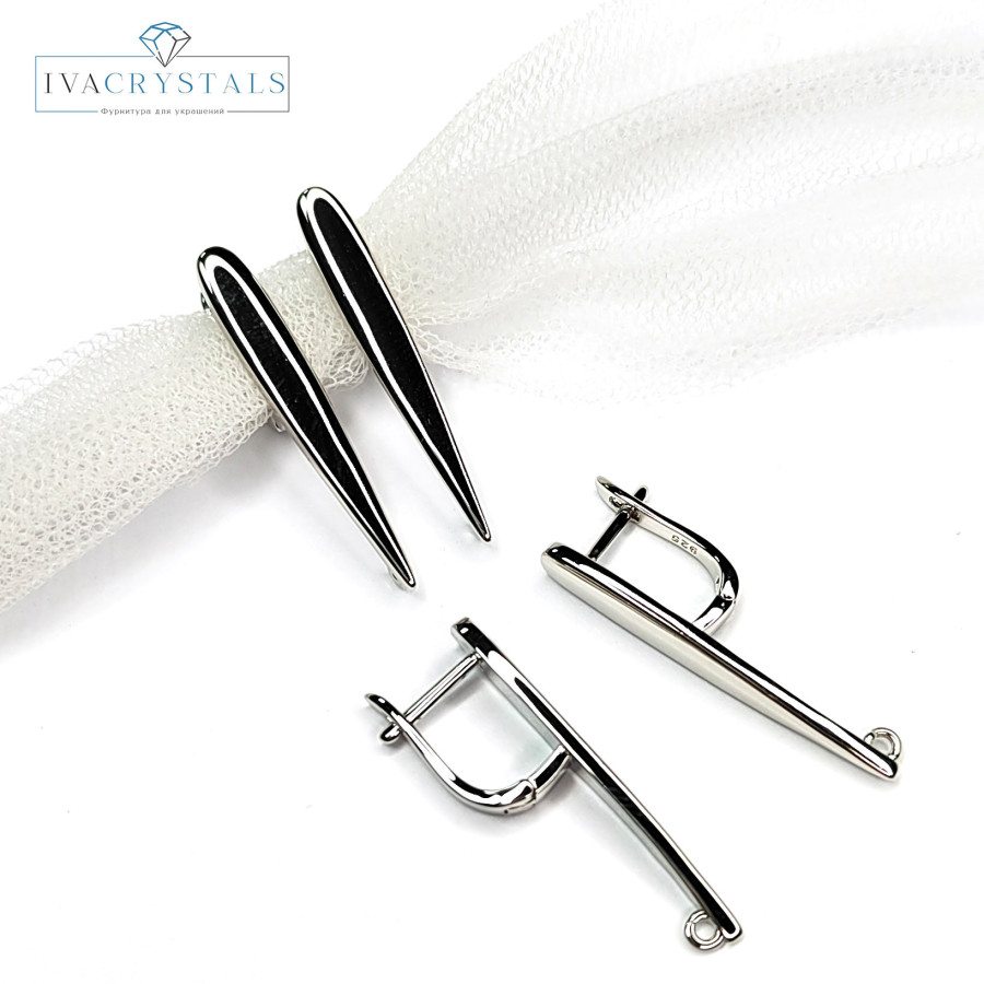 Швензы удлиненные 32х4 мм, пара покрытие Родий