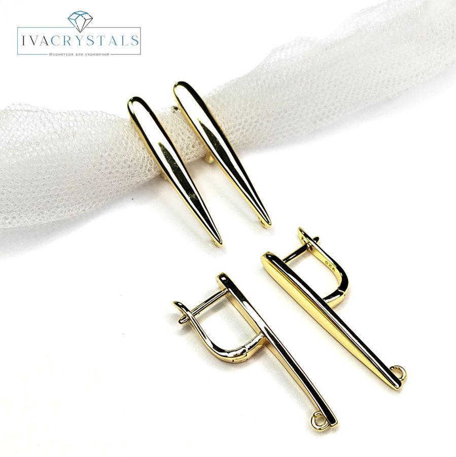 Швензы удлиненные 32х4 мм, пара покрытие Позолота