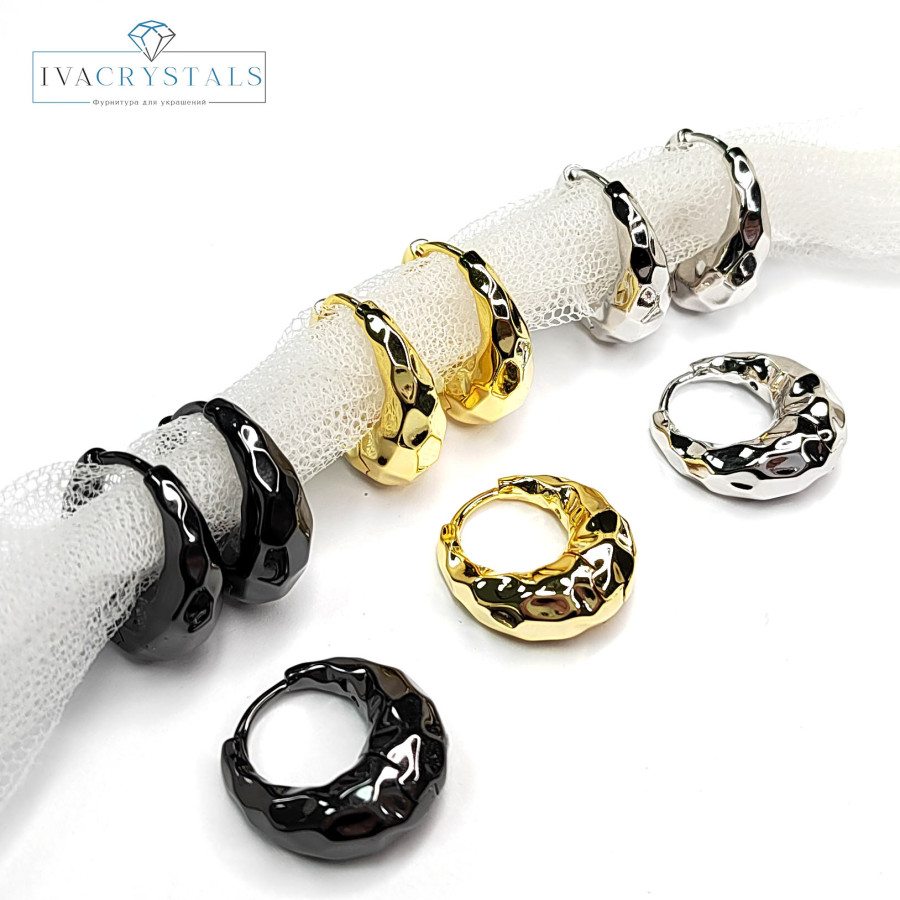 Швензы Конго Овалы "мятый металл" 20х7,5 мм, пара