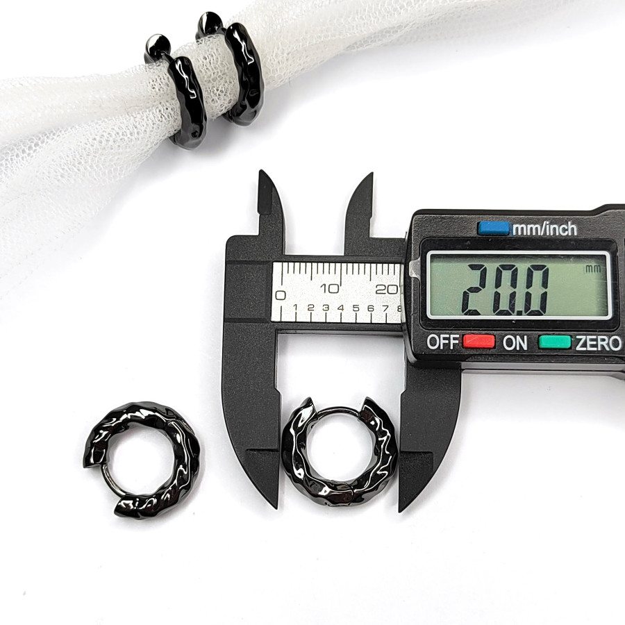 Швензы Конго Мятый металл 20х4 мм, пара Черный