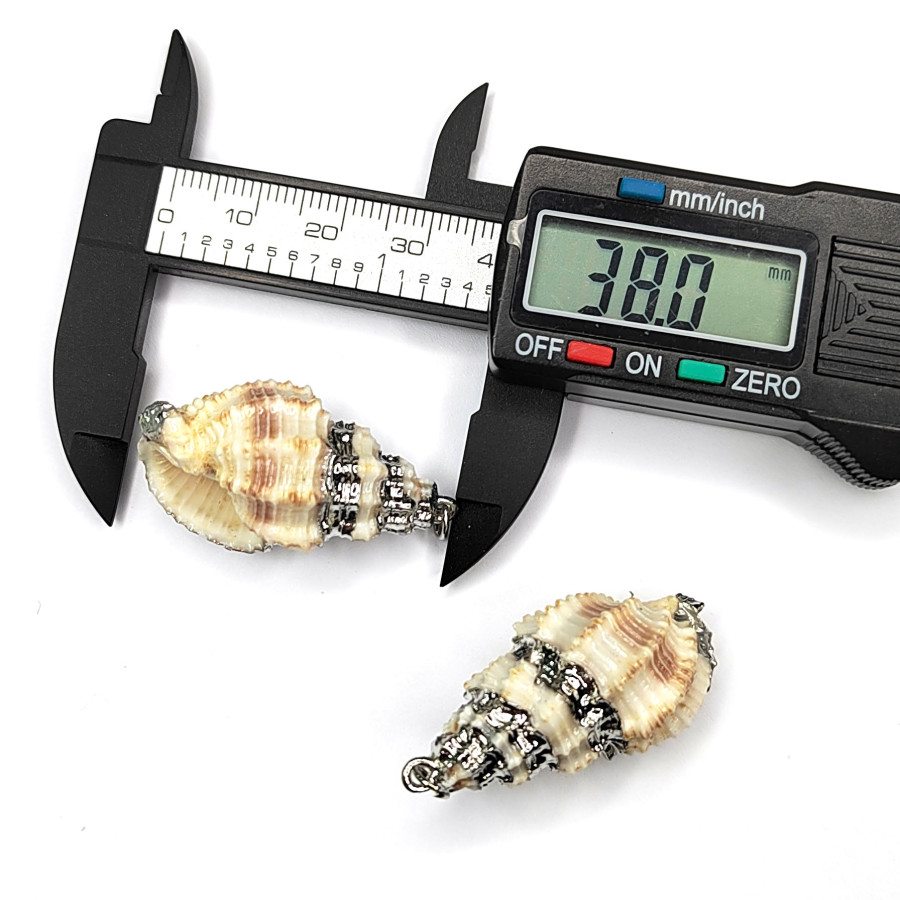 Крупная подвеска Ракушка 38х20 мм, серебристое покрытие, штука