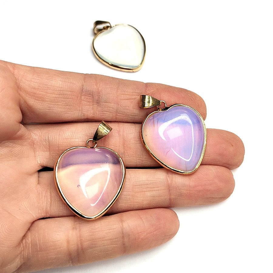 Крупная подвеска Сердце акриловое 29х24 мм, покрытие Позолота, штука