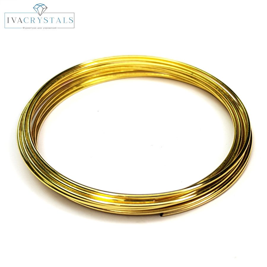 Мемори проволока 55х0,6 мм (22ga) для браслетов, 10 витков Позолота