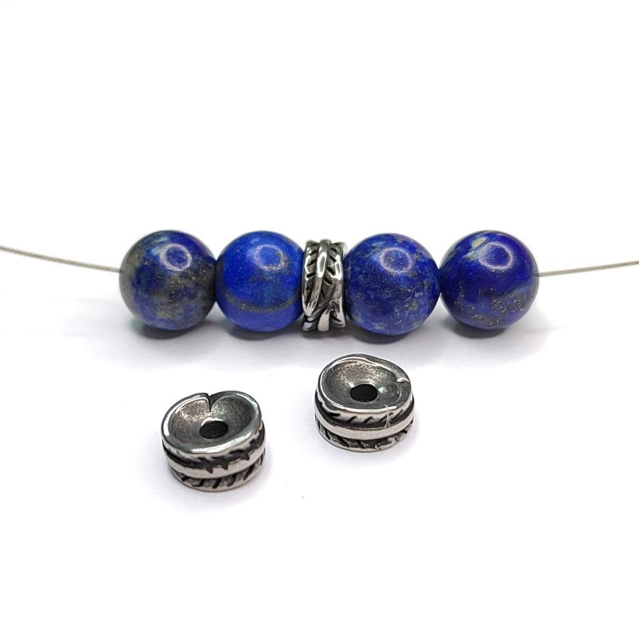 Бусина 8х3,8 мм разделительная из нержавеющей стали, штука