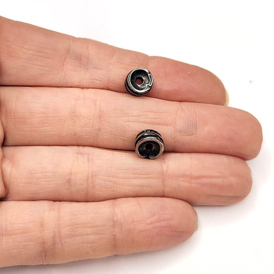 Бусина 8х3,8 мм разделительная из нержавеющей стали, штука