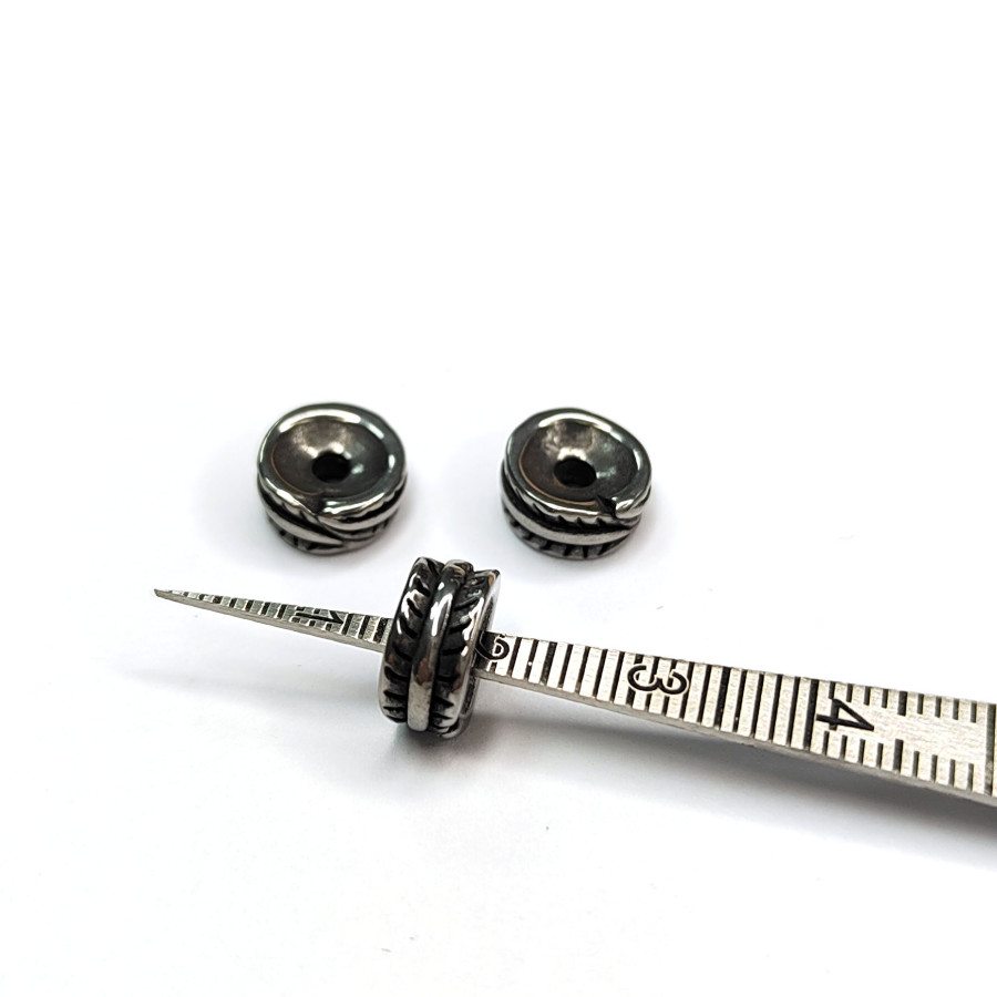 Бусина 8х3,8 мм разделительная из нержавеющей стали, штука