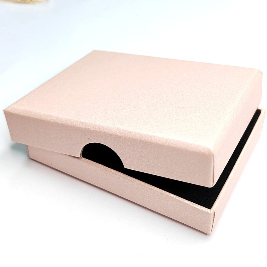 Коробочка картонная 9х7х2 мм для изделий Handmade, цвет Бледно-розовый