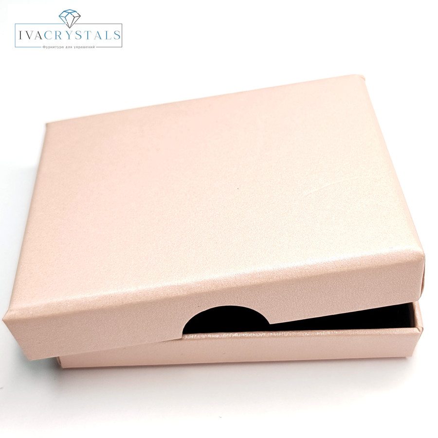 Коробочка картонная 9х7х2 мм для изделий Handmade, цвет Бледно-розовый
