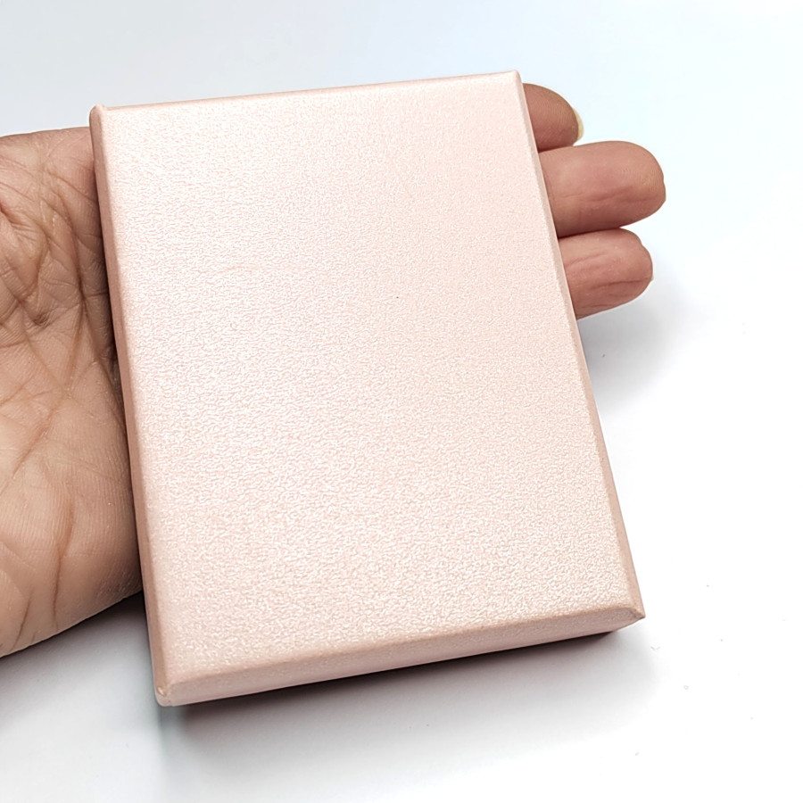 Коробочка картонная 9х7х2 мм для изделий Handmade, цвет Бледно-розовый