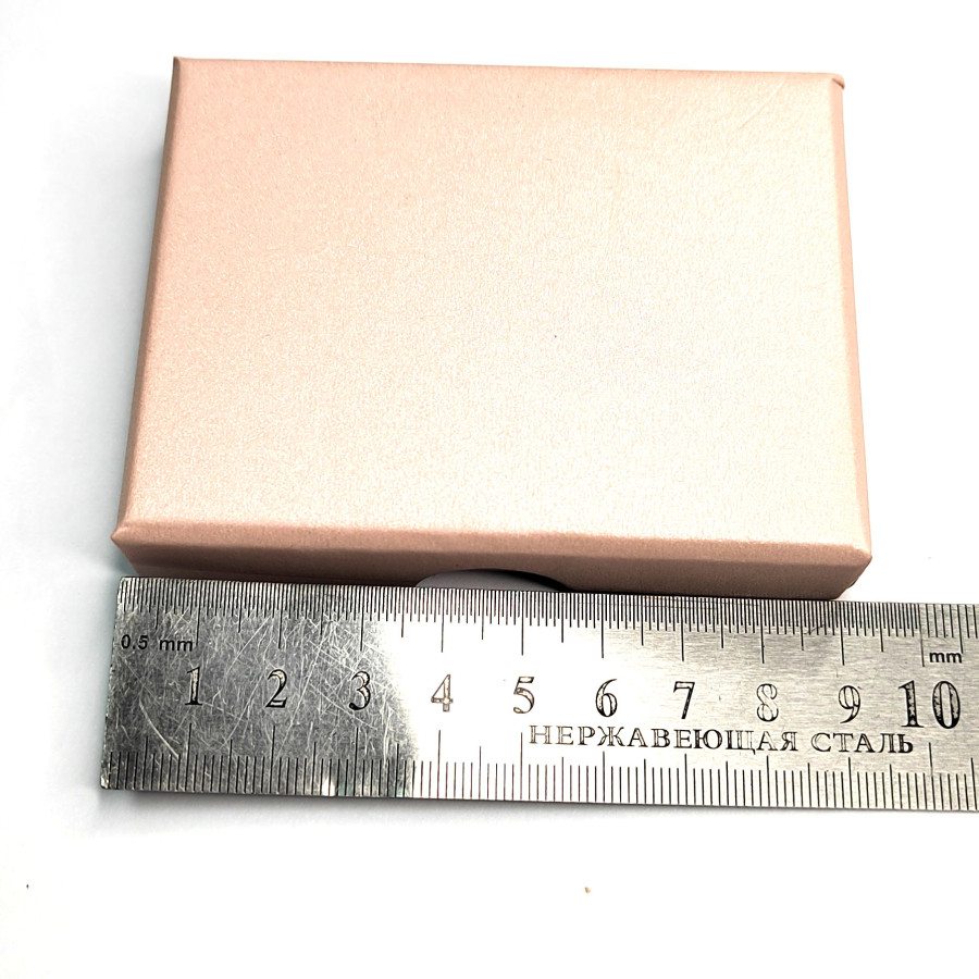 Коробочка картонная 9х7х2 мм для изделий Handmade, цвет Бледно-розовый