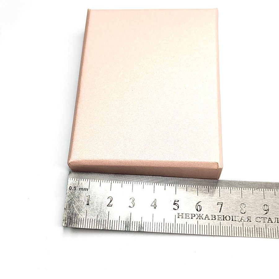 Коробочка картонная 9х7х2 мм для изделий Handmade, цвет Бледно-розовый