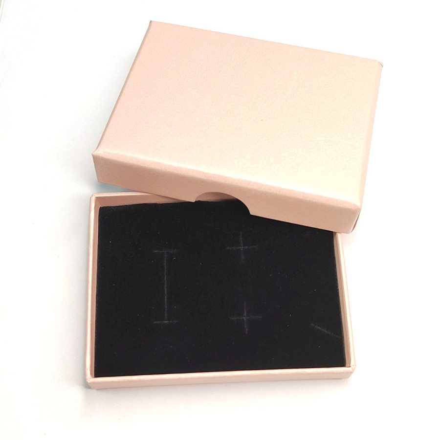 Коробочка картонная 9х7х2 мм для изделий Handmade, цвет Бледно-розовый