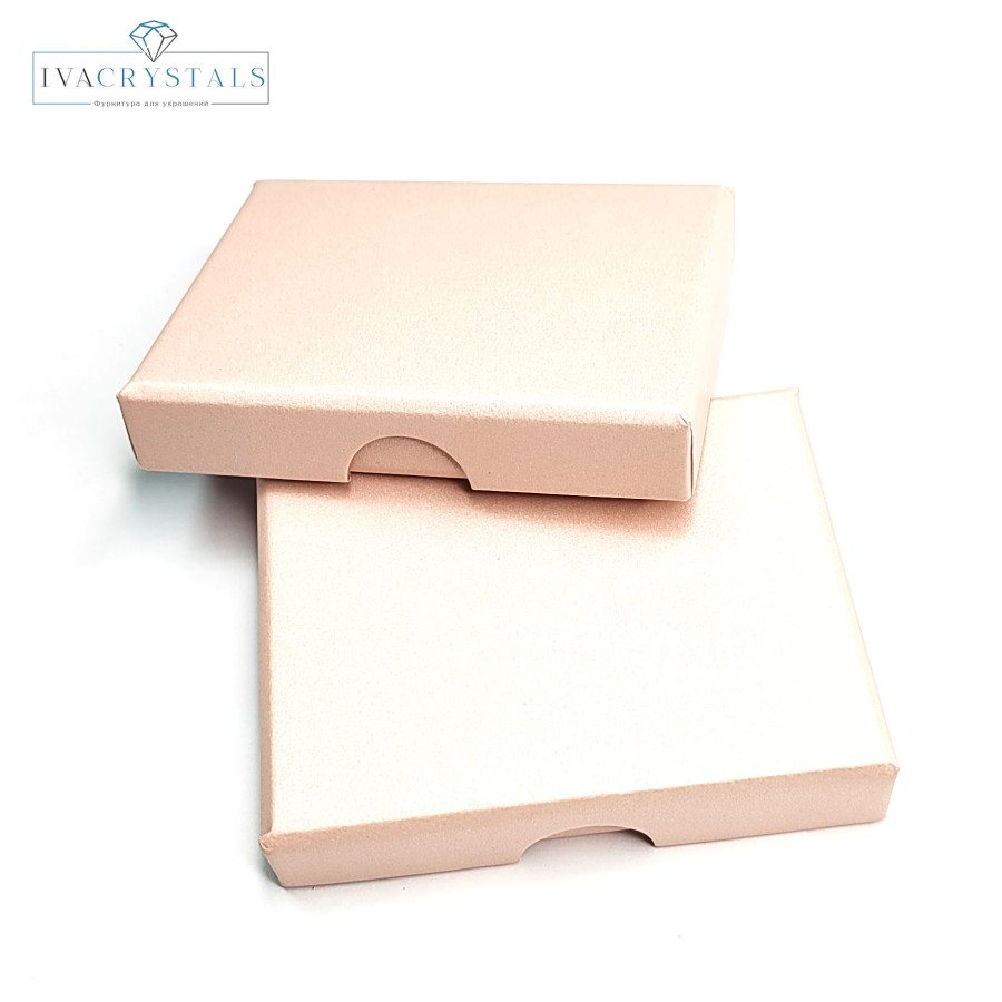 Коробочка картонная 9х7х2 мм для изделий Handmade, цвет Бледно-розовый