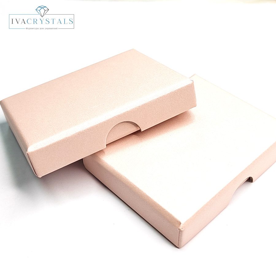 Коробочка картонная 9х7х2 мм для изделий Handmade, цвет Бледно-розовый