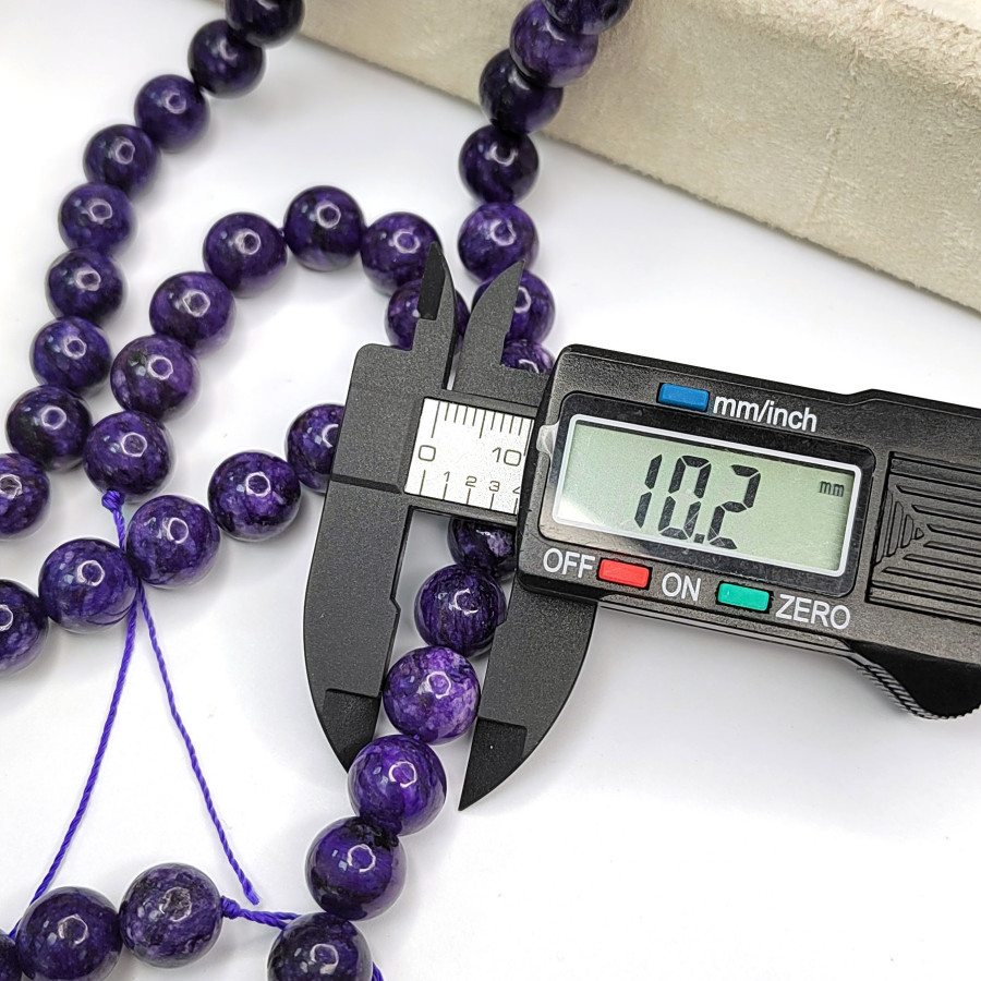 Чароит натуральный 10 мм, нить 38 см