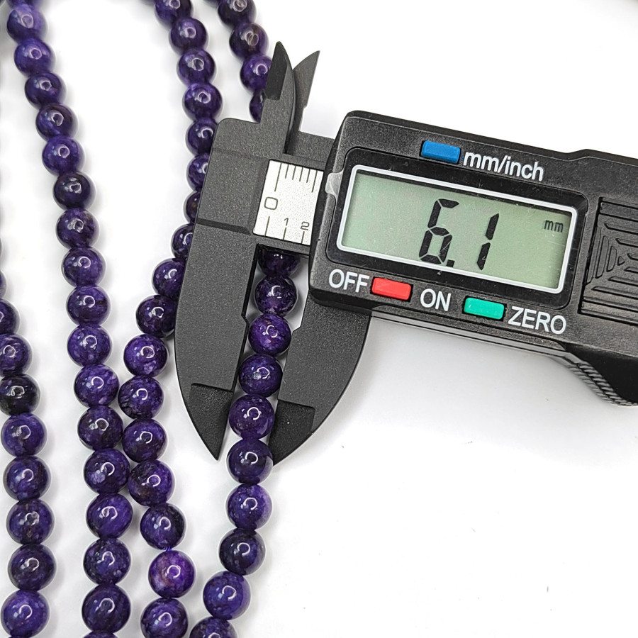 Чароит натуральный 6 мм, нить 38-39 см