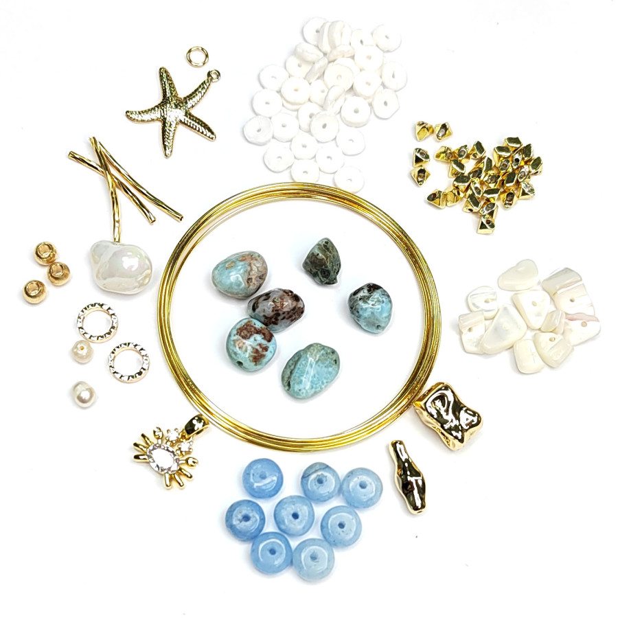 Набор фурнитуры для создания трёхрядного браслета (по мастер-классу)