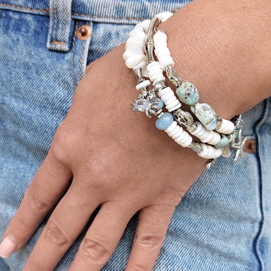 Набор фурнитуры для создания трёхрядного браслета (по мастер-классу)