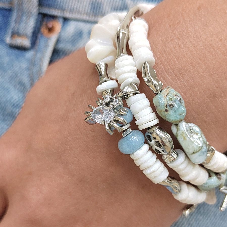 Набор фурнитуры для создания трёхрядного браслета (по мастер-классу)