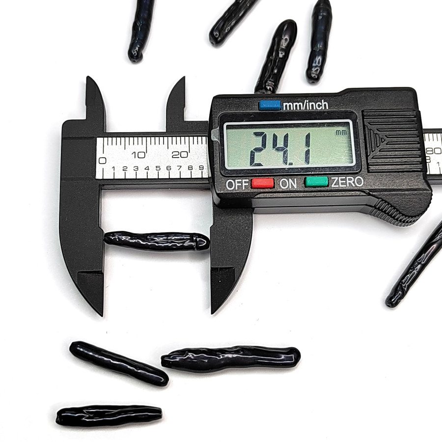 Чёрный жемчуг натуральный культивированный Бива 24х4 мм, штука