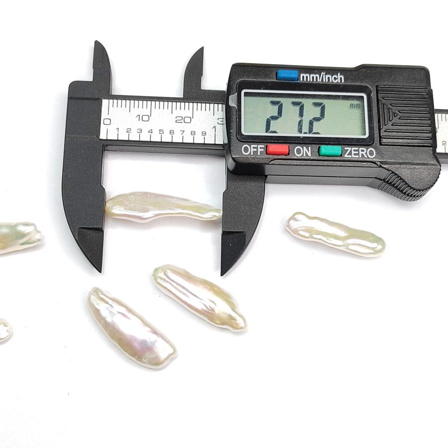 Жемчуг натуральный культивированный Бива 27х8 мм белый, штука