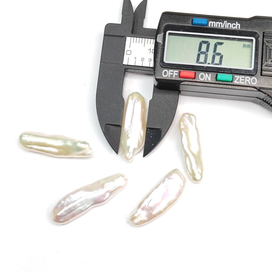 Жемчуг натуральный культивированный Бива 27х8 мм белый, штука