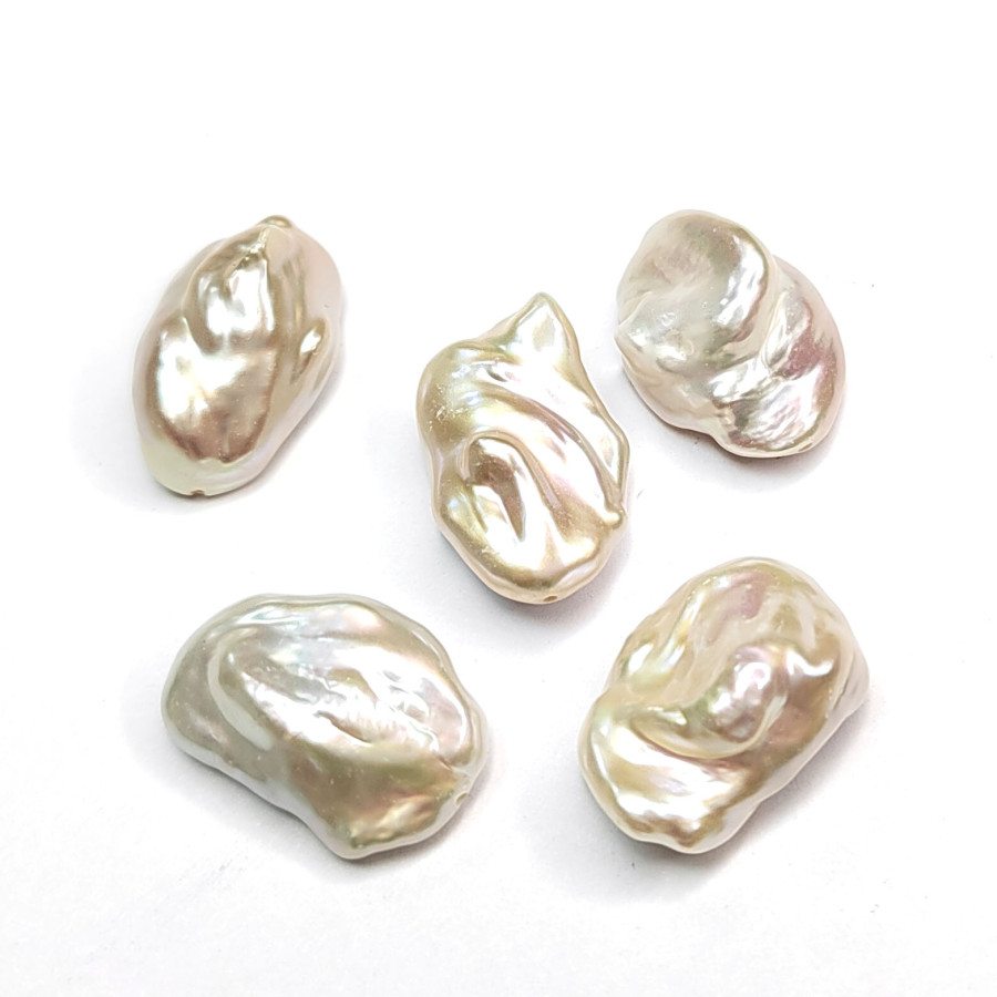 Жемчуг натуральный Кеши 20х14,5 мм, культивированный, ШТУКА