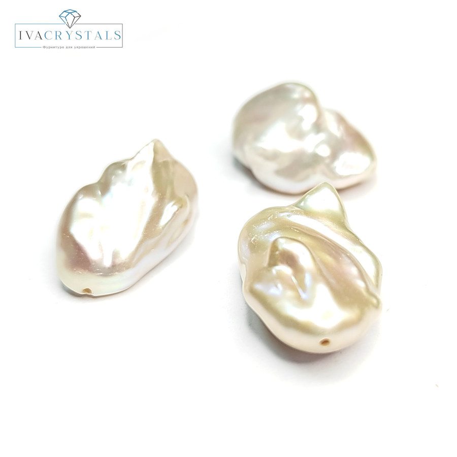 Жемчуг натуральный Кеши 20х14,5 мм, культивированный, ШТУКА