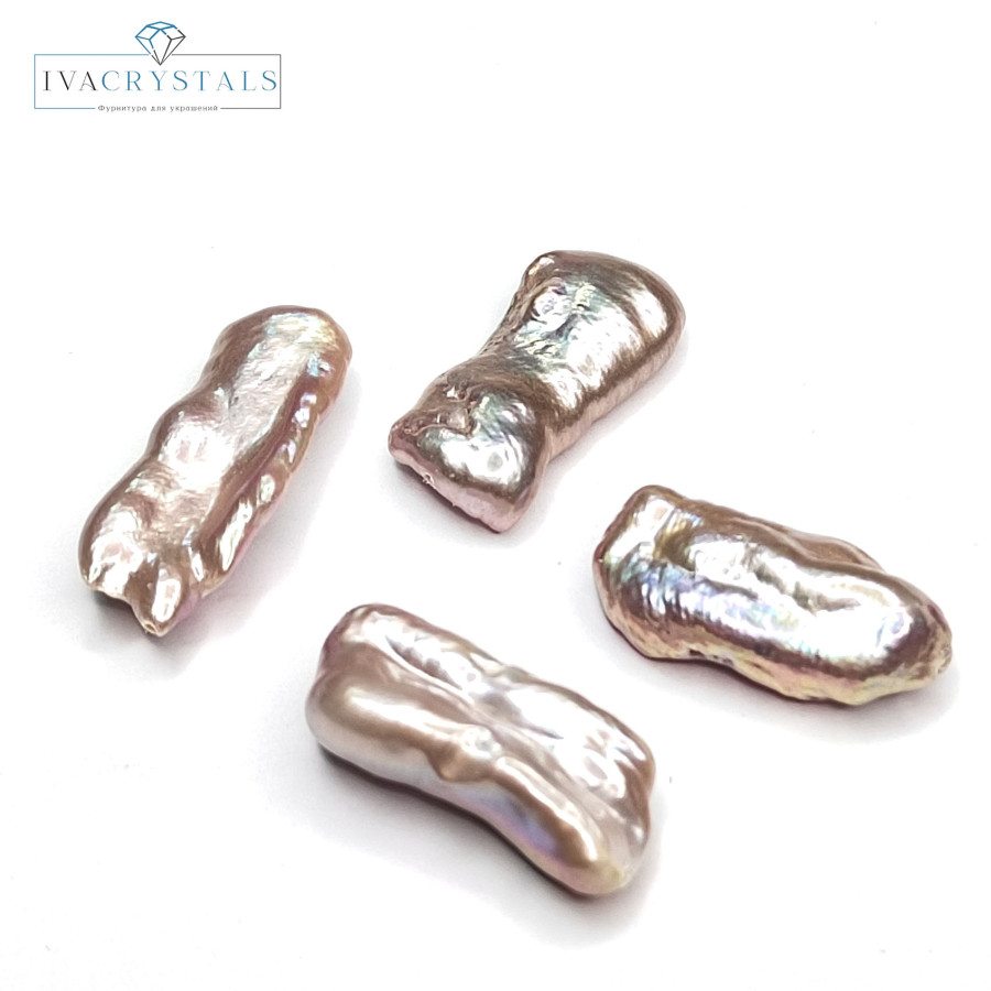 Жемчуг Розовый натуральный Кеши 25х12 мм, культивированный, ШТУКА