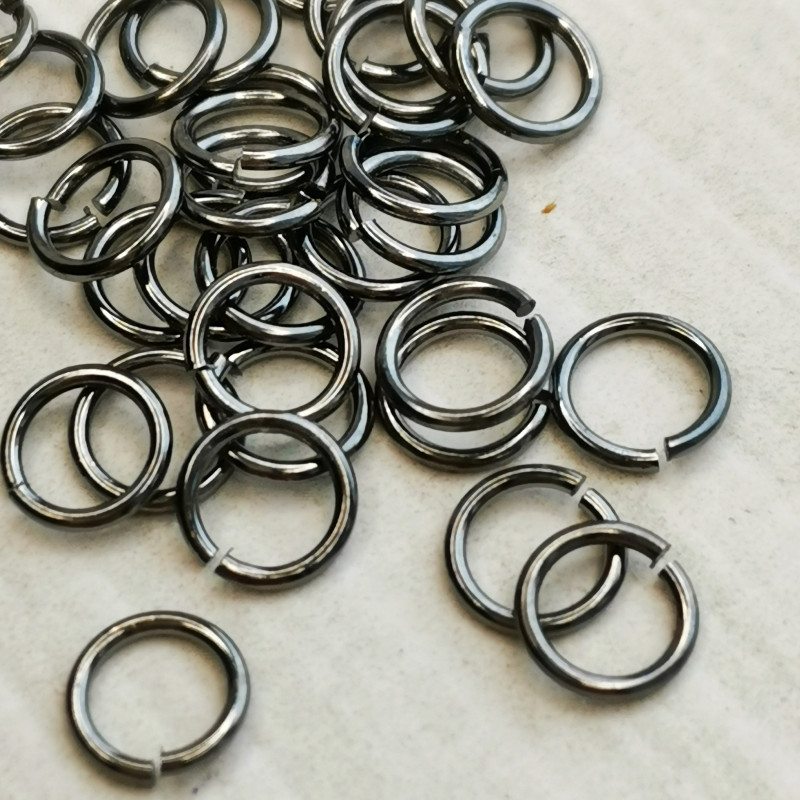 6х0,8 мм Колечки тонкие Южная Корея, 10 штук цвет Чёрный