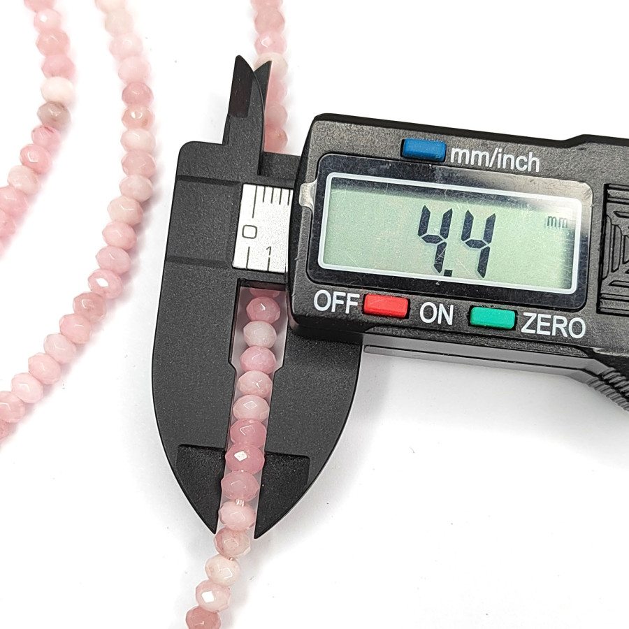 Агат натуральный, Огранка, цвет Бледно - розовый тонированный, рондель 4,5х3 мм, НИТЬ 35-37 см