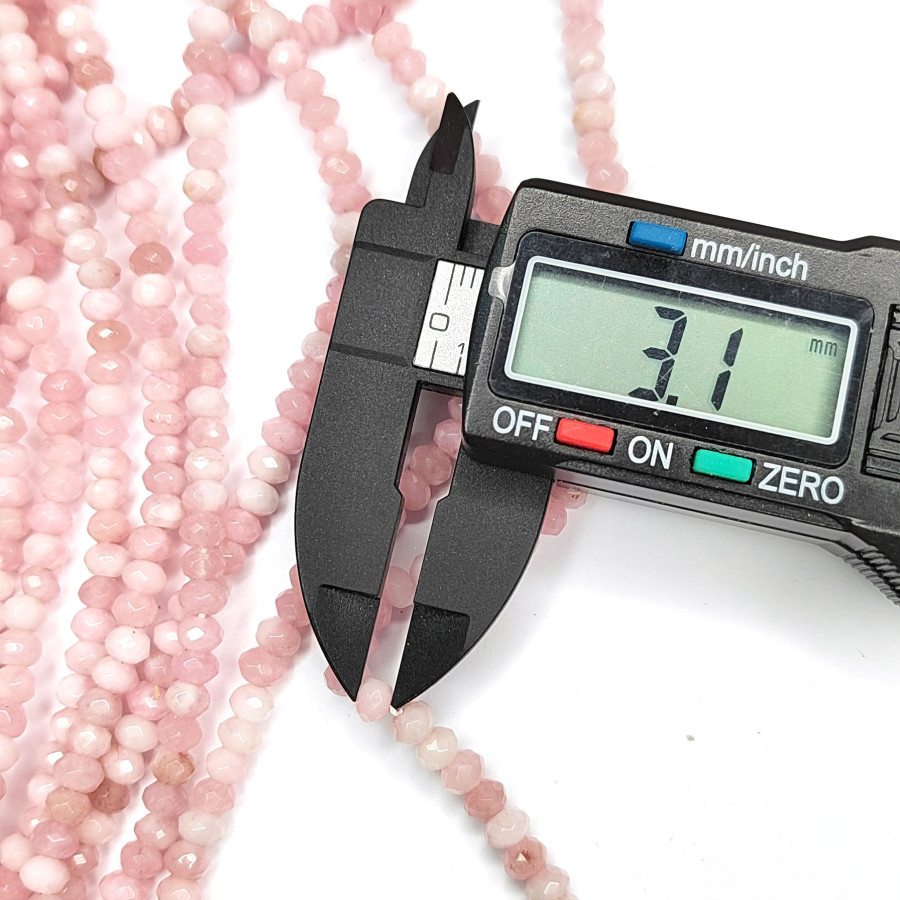 Агат натуральный, Огранка, цвет Бледно - розовый тонированный, рондель 4,5х3 мм, НИТЬ 35-37 см