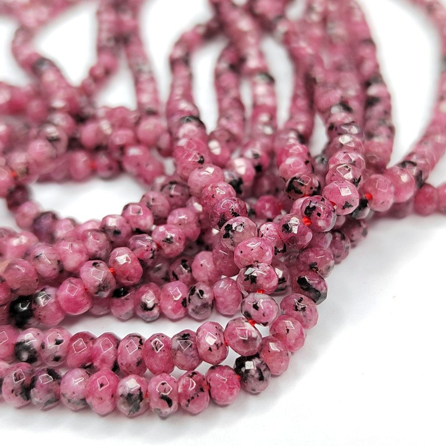 Агат натуральный, Огранка, цвет Бордовый тонированный, рондель 4х3 мм, НИТЬ 35-37 см