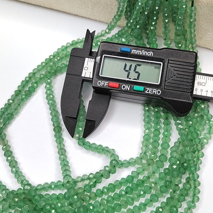 Агат натуральный, Огранка, цвет Зелёный тонированный, рондель 4,5х3 мм, НИТЬ 35-37 см